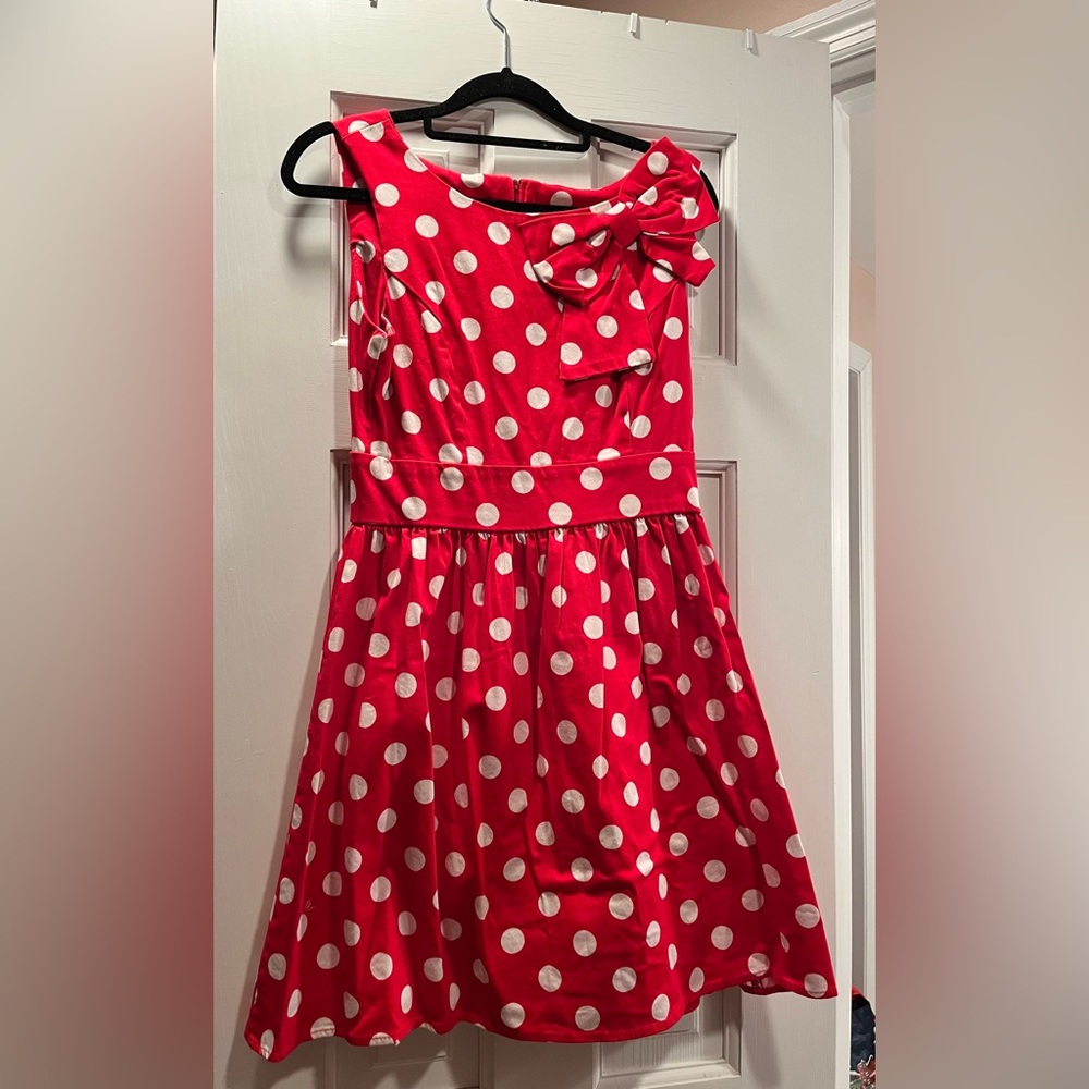 Vintage inspired red polka dot dress
